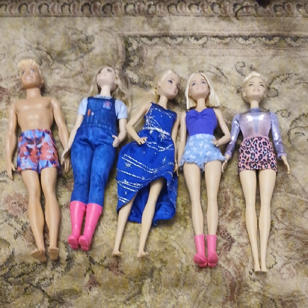 Barbie Fashion Doll Set with Blue and Pink Outfits